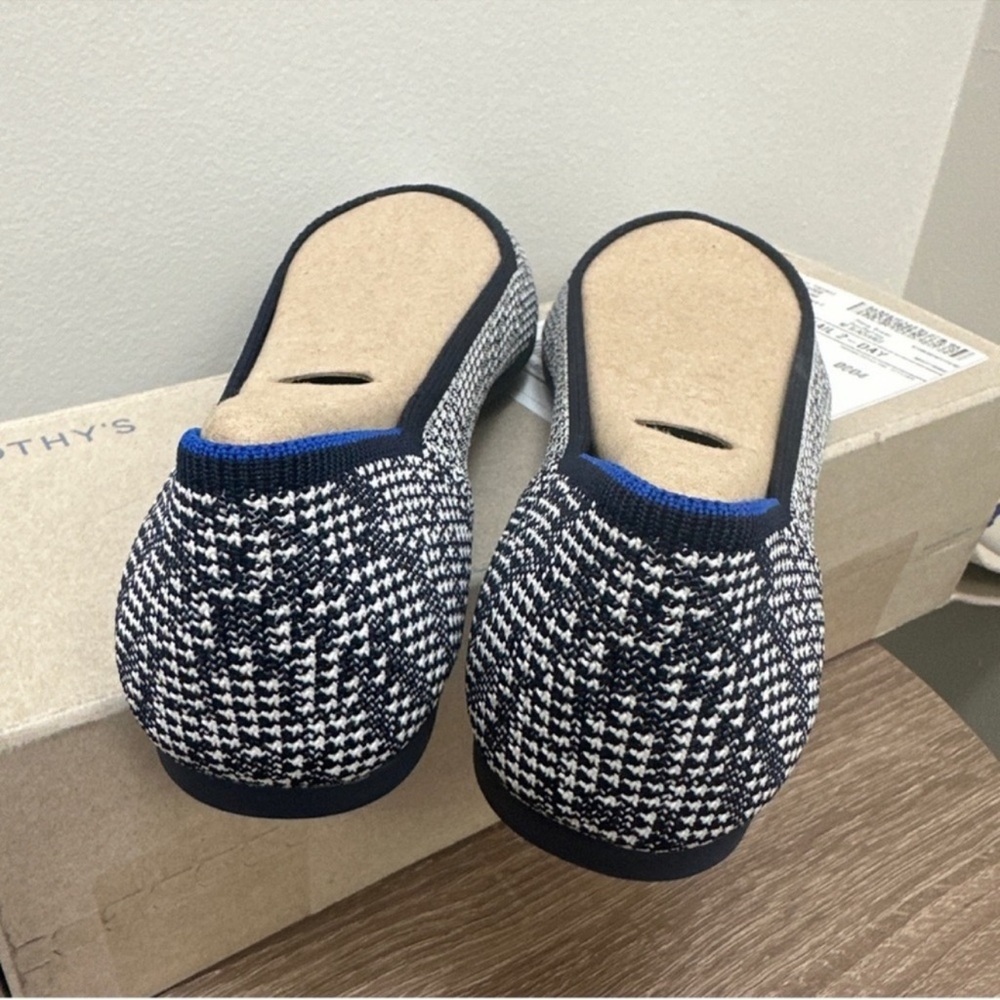RETIRED Rothys Navy Houndstooth Pointed Flats RARE Size 10 - Picture 3 of 8